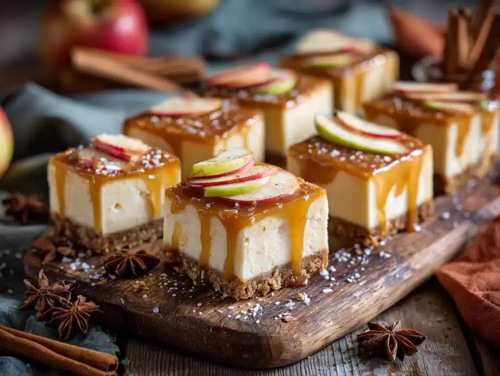Apple Cider Caramel Cheesecake Bars - featured image