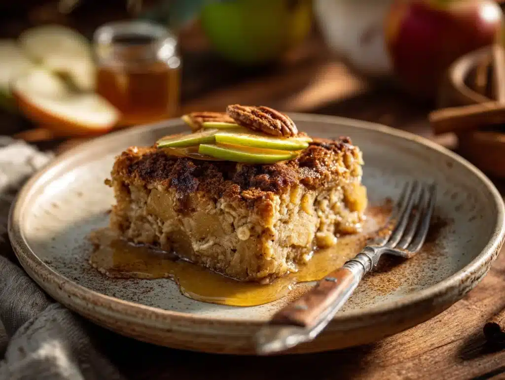apple cinnamon baked oatmeal - featured image