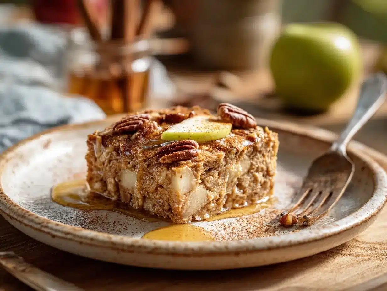 apple cinnamon baked oatmeal preparation steps
