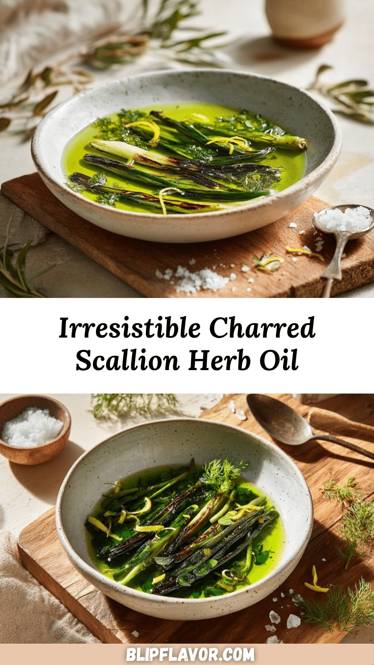 charred scallion and herb oil recipe