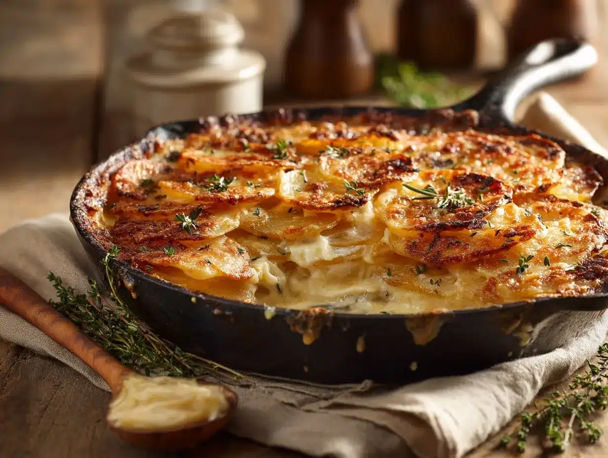 cheesy potato gratin dauphinoise preparation steps