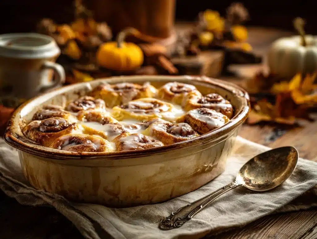 cinnamon roll casserole - featured image