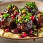 cranberry balsamic meatballs - featured image