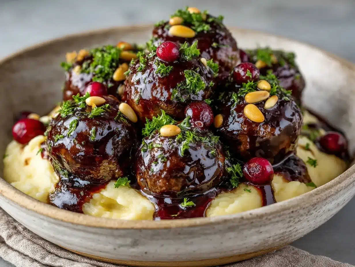 cranberry balsamic meatballs preparation steps