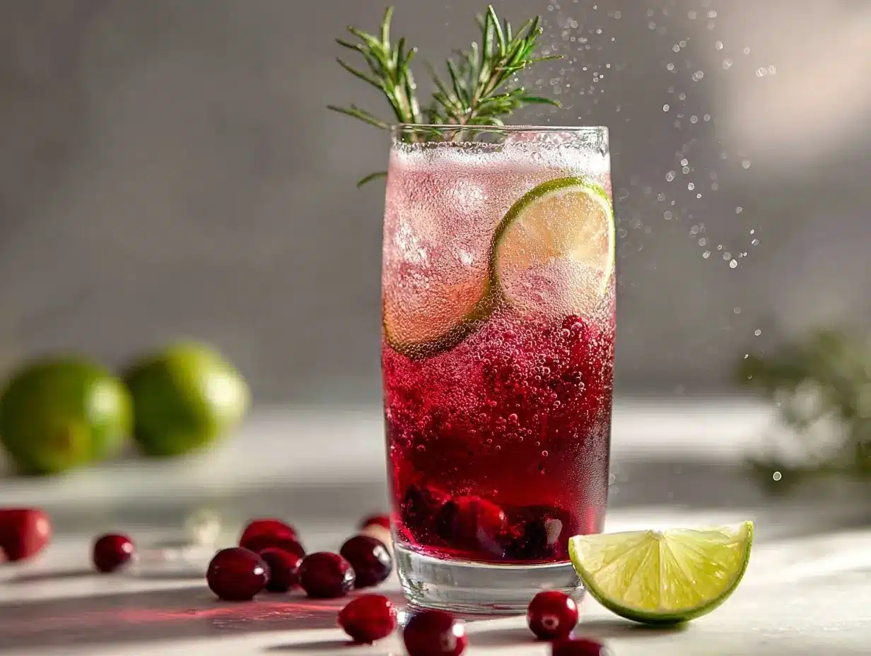 Cranberry Gin Fizz preparation steps