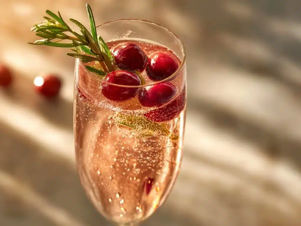 cranberry rosemary Prosecco cocktail - featured image