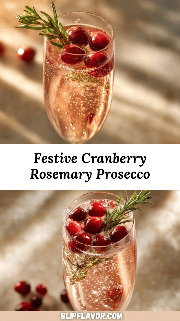cranberry rosemary Prosecco cocktail recipe