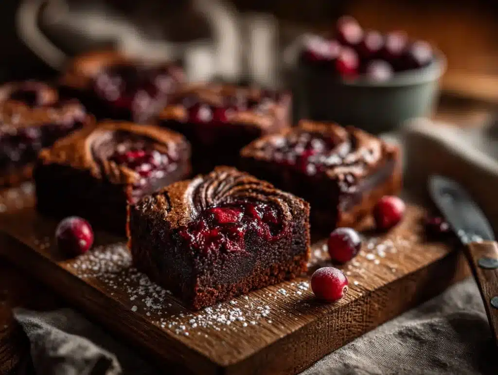 cranberry sauce brownies - featured image