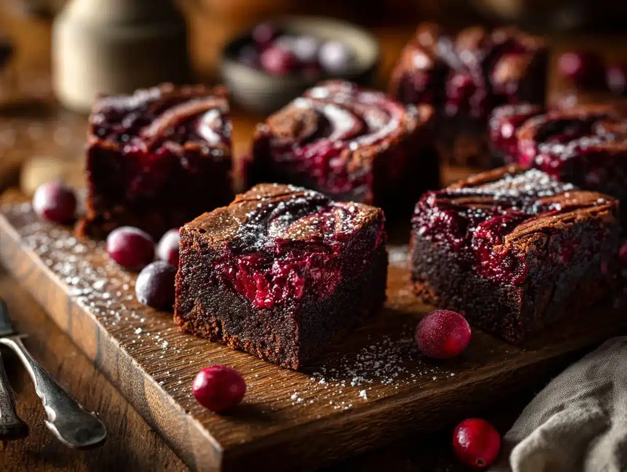 cranberry sauce brownies preparation steps
