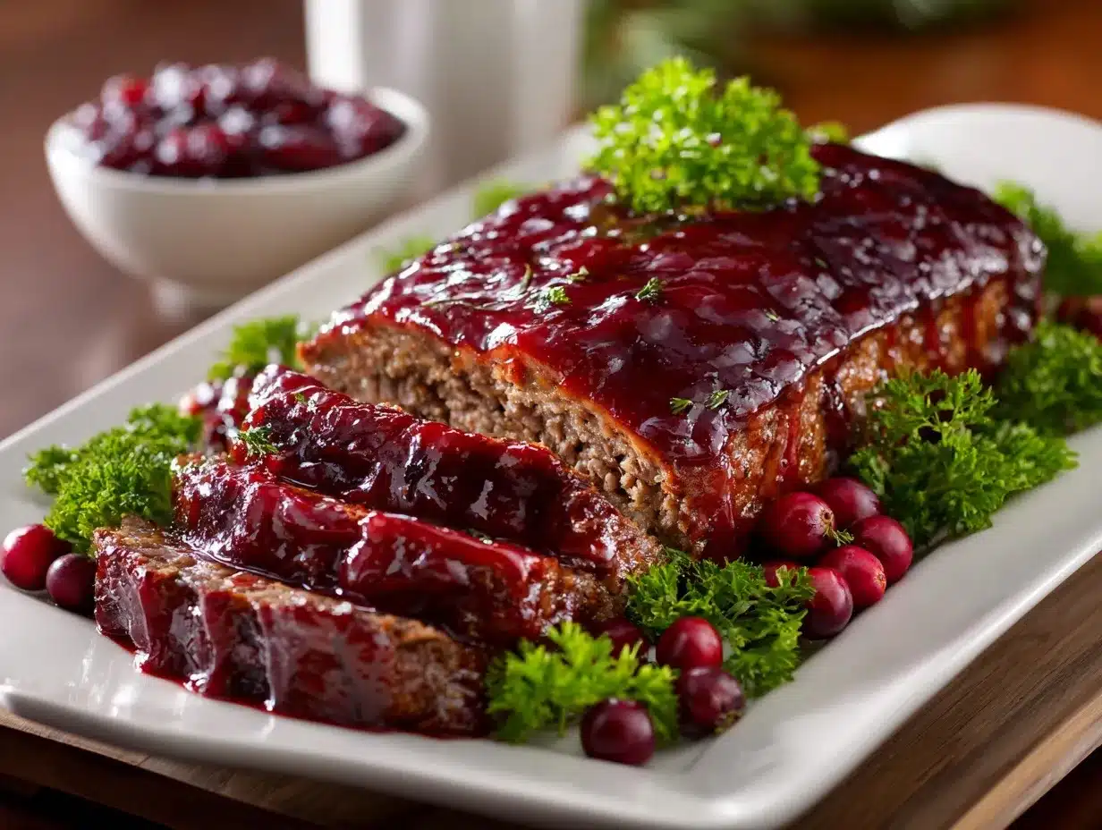 cranberry sauce glazed meatloaf preparation steps