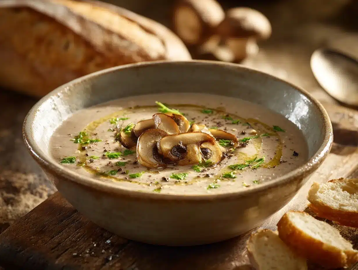 creamy wild mushroom soup preparation steps