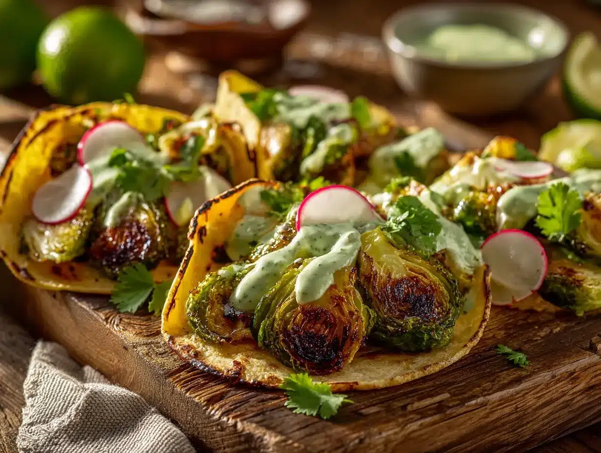crispy brussels sprout tacos preparation steps