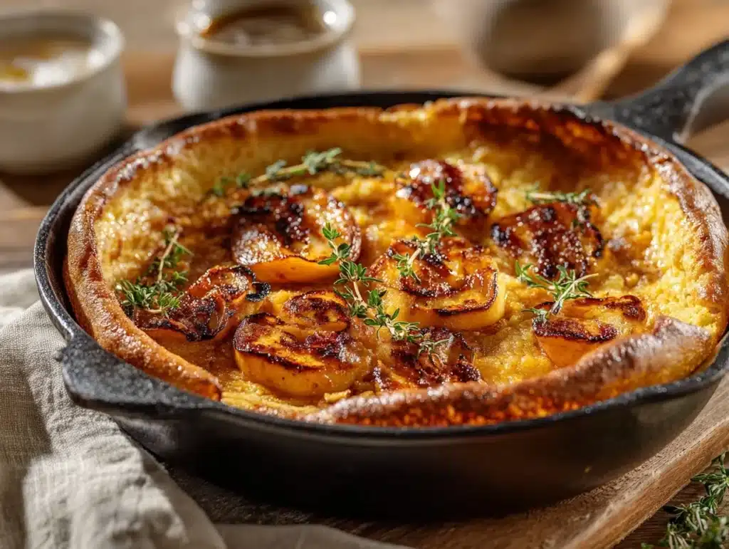 Dutch baby with caramelized apples and Brie - featured image