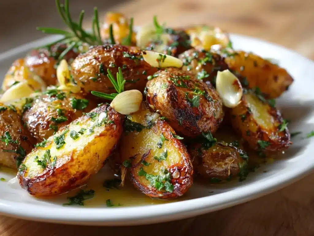 garlic herb roasted fingerling potatoes - featured image