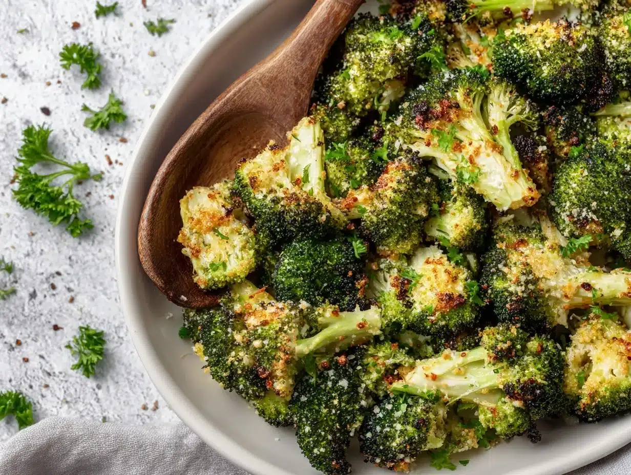 Garlic Parmesan Roasted Broccoli preparation steps