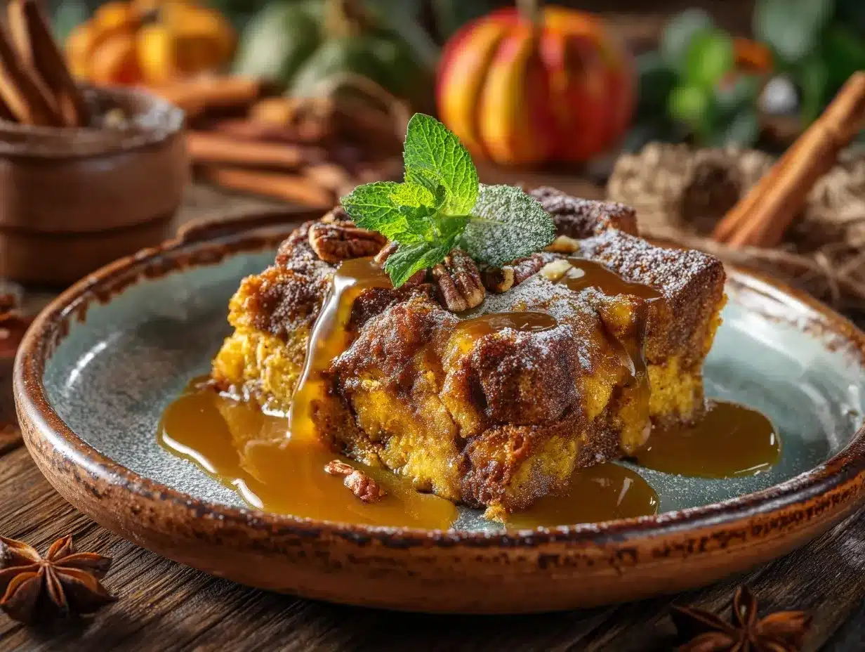 pumpkin bread pudding preparation steps