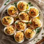 Pumpkin Hummus Deviled Eggs - featured image