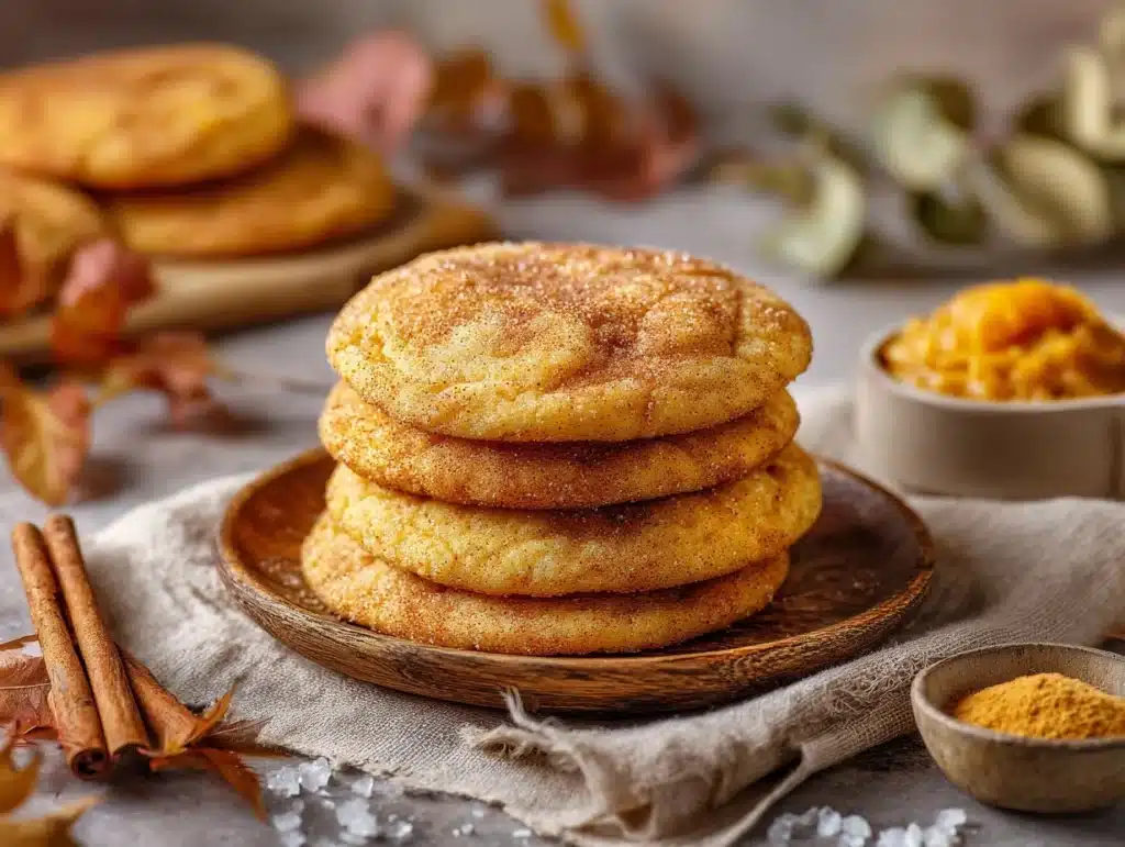 pumpkin snickerdoodle cookies - featured image