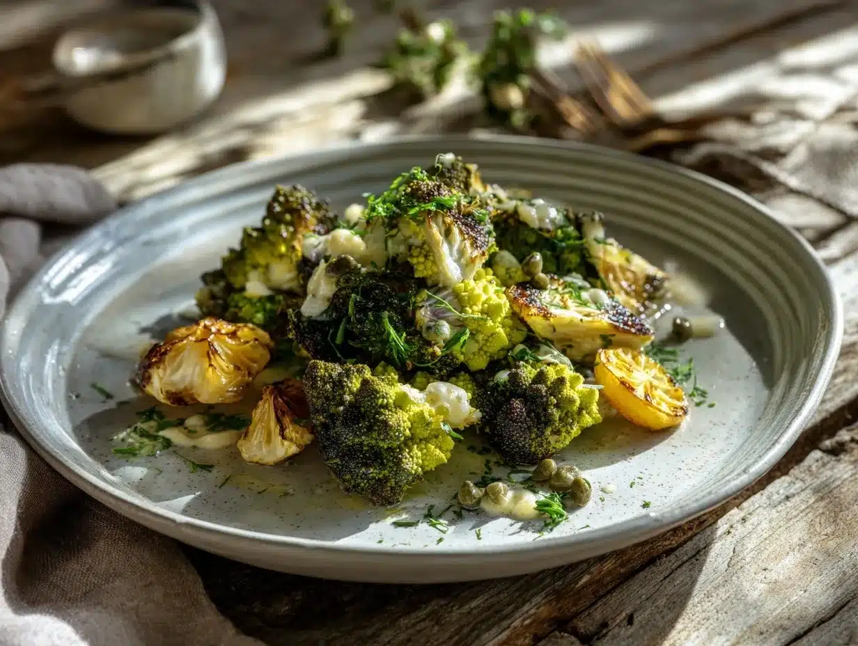 roasted romanesco preparation steps