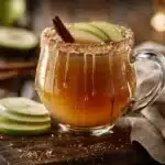 salted caramel apple cider cocktail - featured image