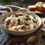 savory cranberry pecan rice pilaf - featured image