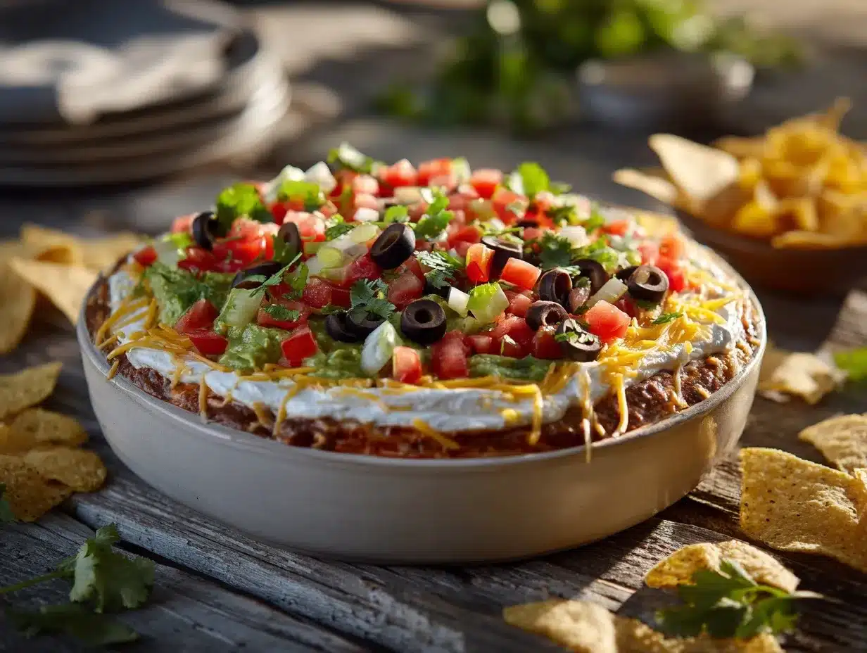 Seven Layer Taco Dip preparation steps