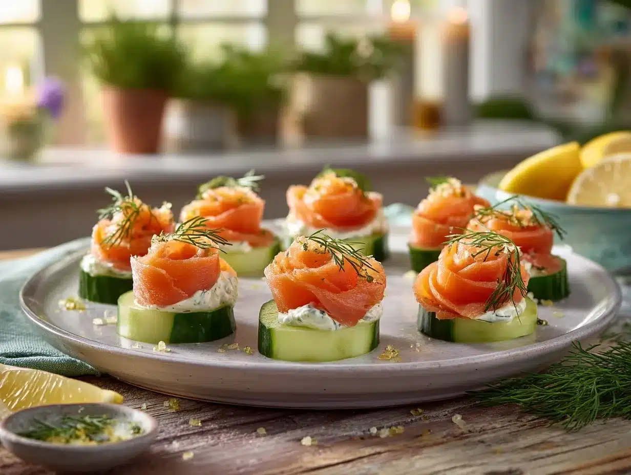 smoked salmon cucumber bites preparation steps