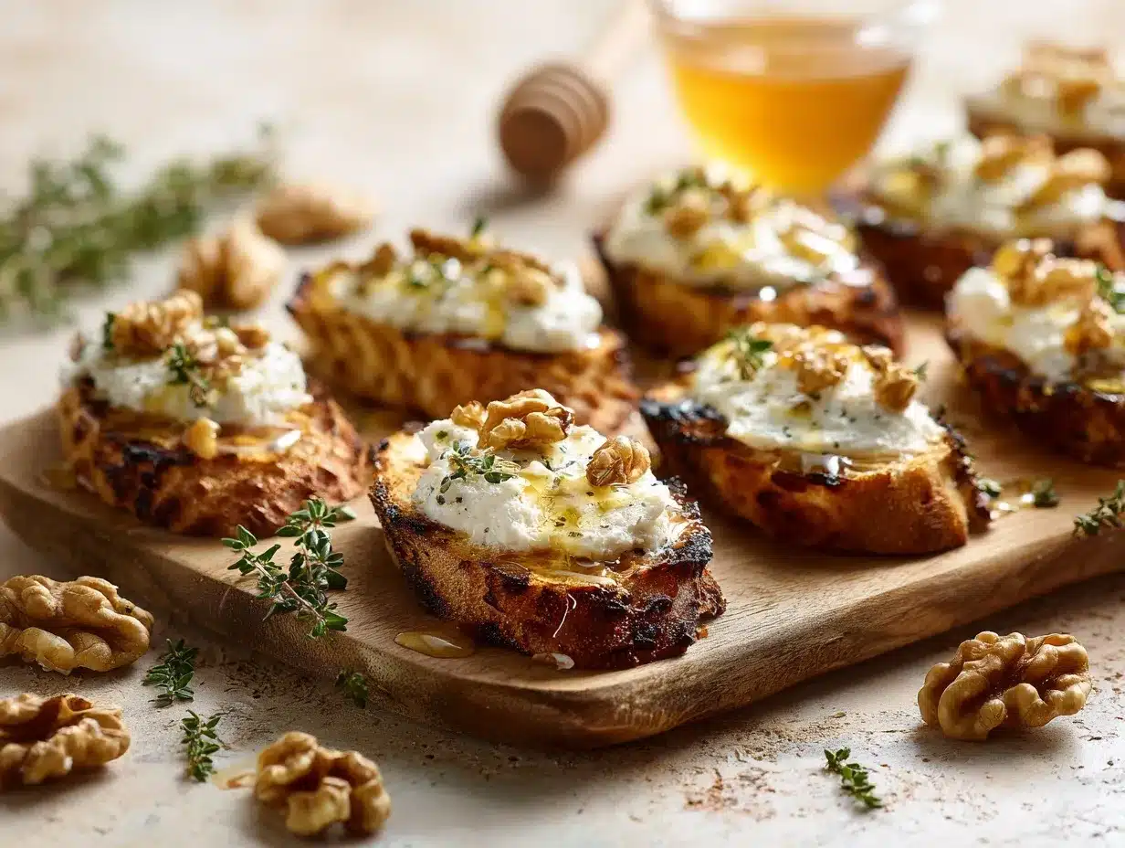 truffle honey ricotta crostini preparation steps