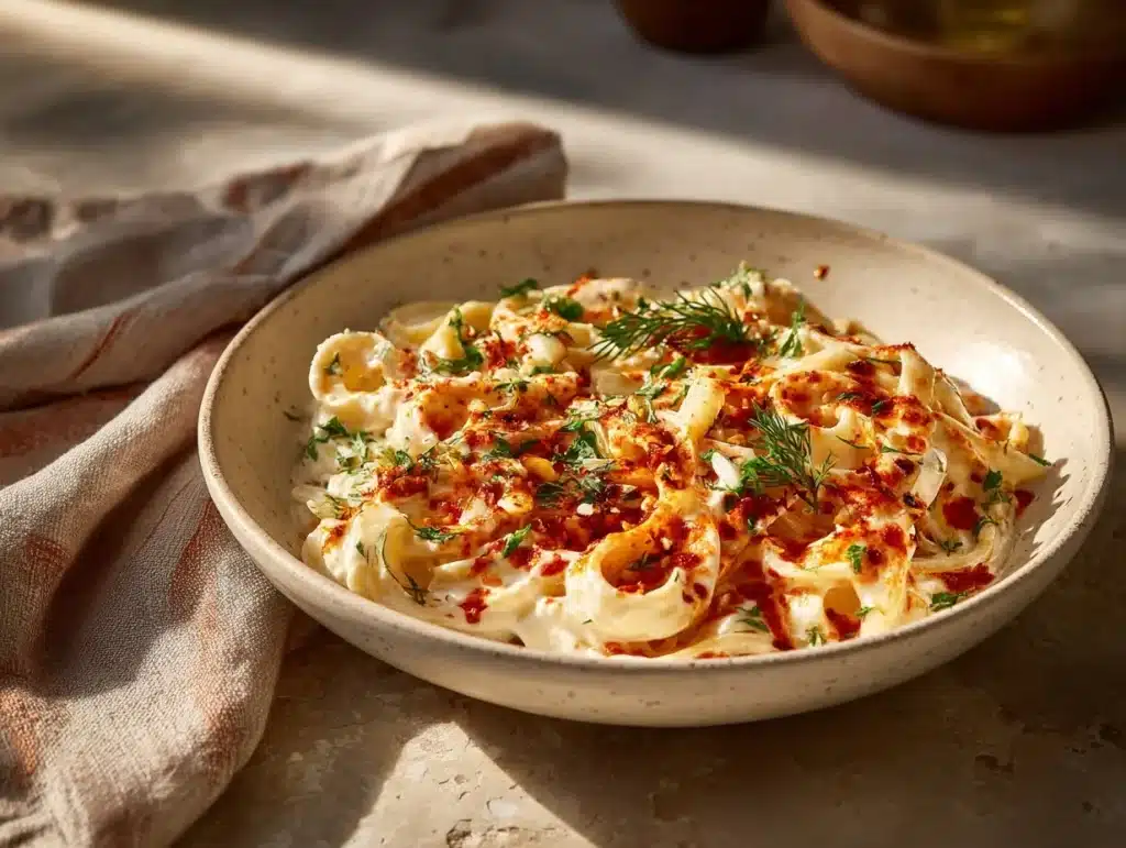 Turkish yogurt pasta - featured image