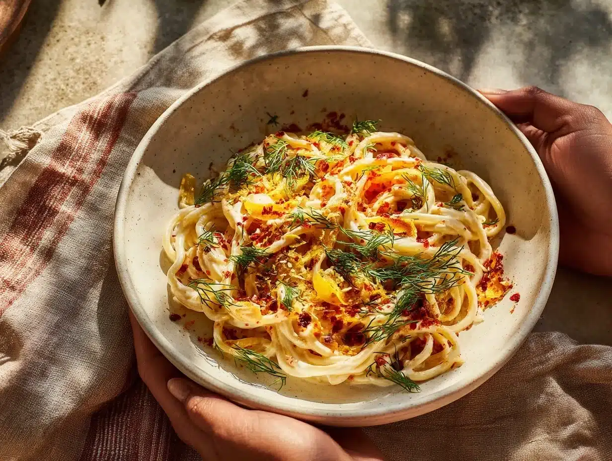 Turkish yogurt pasta preparation steps