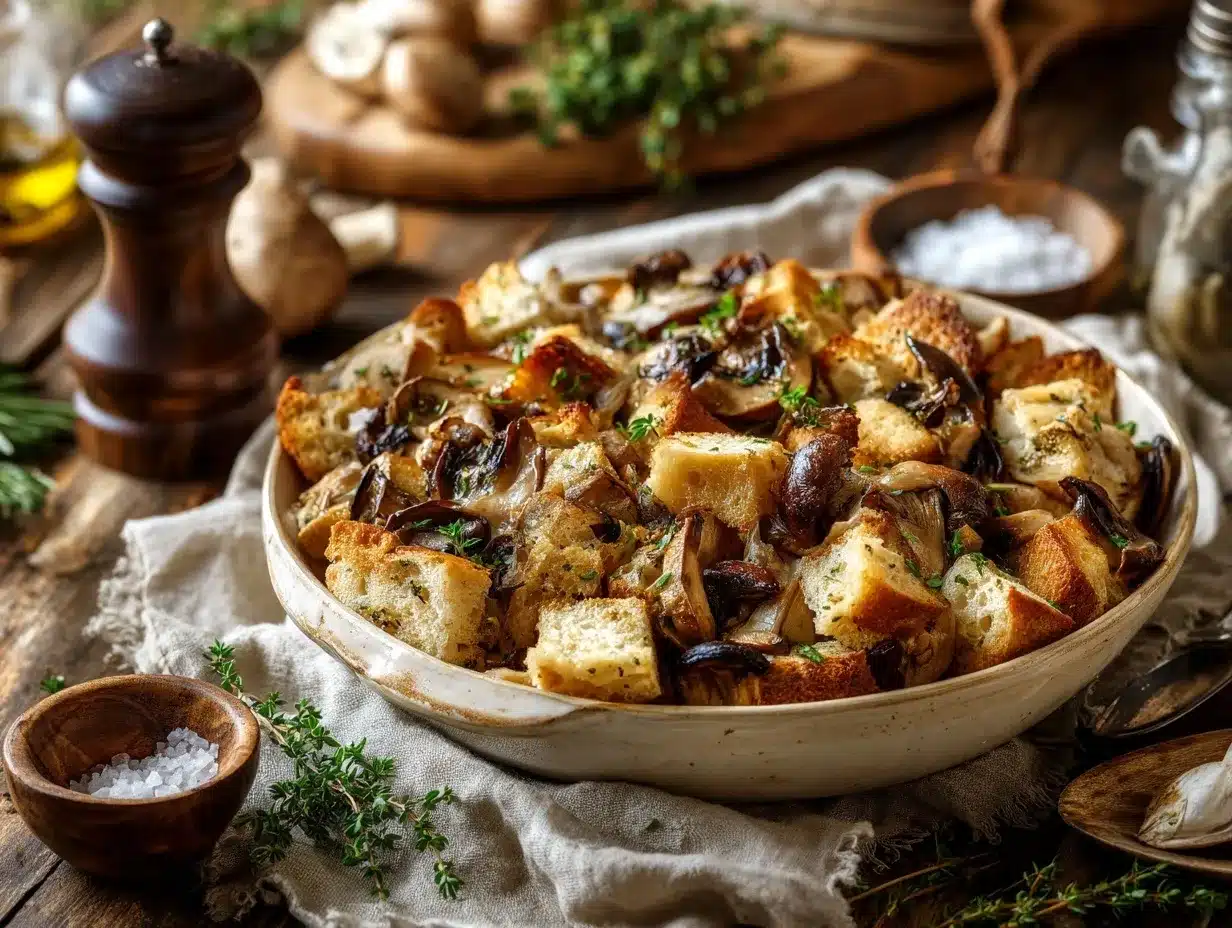 wild mushroom herb dressing preparation steps