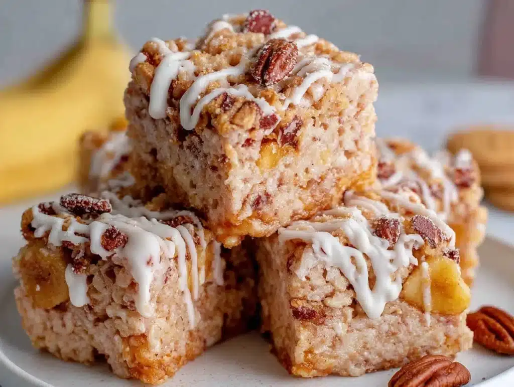 banana pudding rice krispie treats - featured image