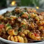 beef and macaroni soup - featured image