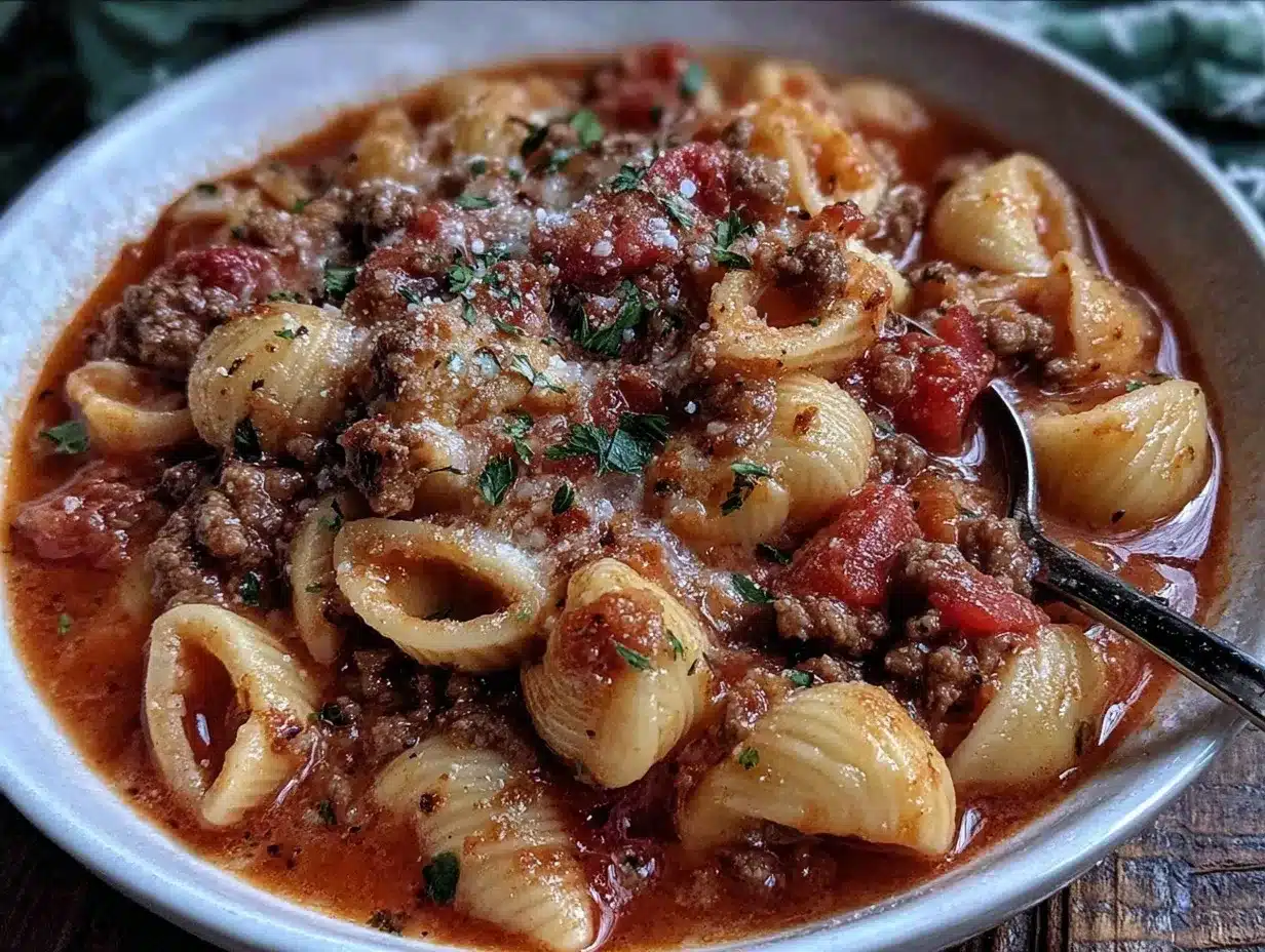 beef and macaroni soup preparation steps
