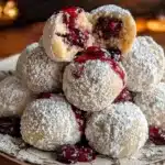 blueberry almond snowball cookies - featured image
