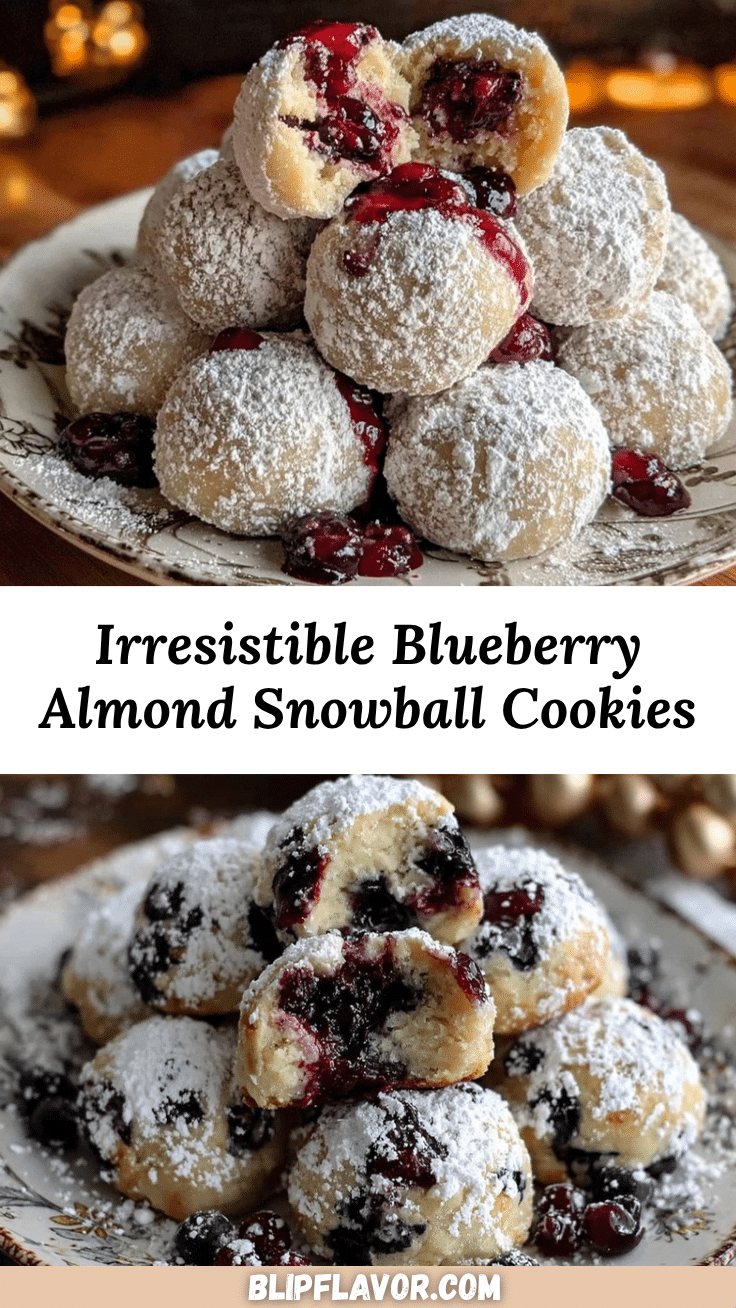 blueberry almond snowball cookies recipe