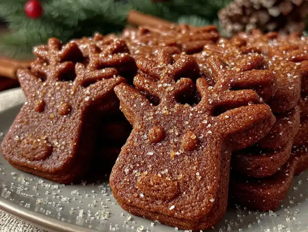 Brown Butter Maple Gingerbread Reindeer Cookies - featured image