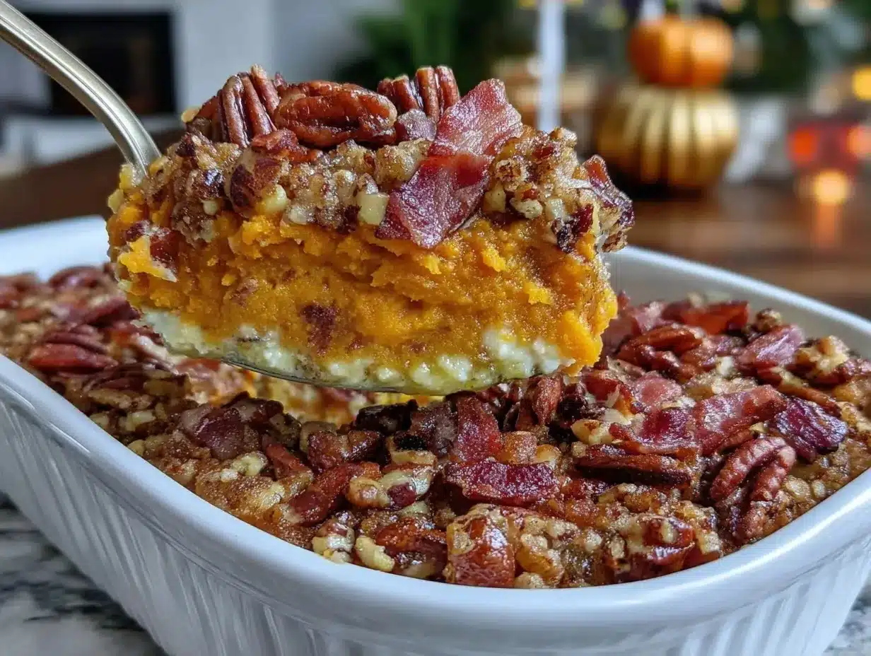 brown sugar bacon sweet potato casserole preparation steps