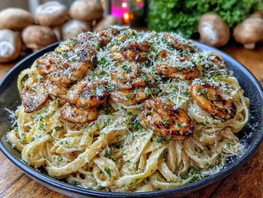 caramelized leek and mushroom pasta - featured image