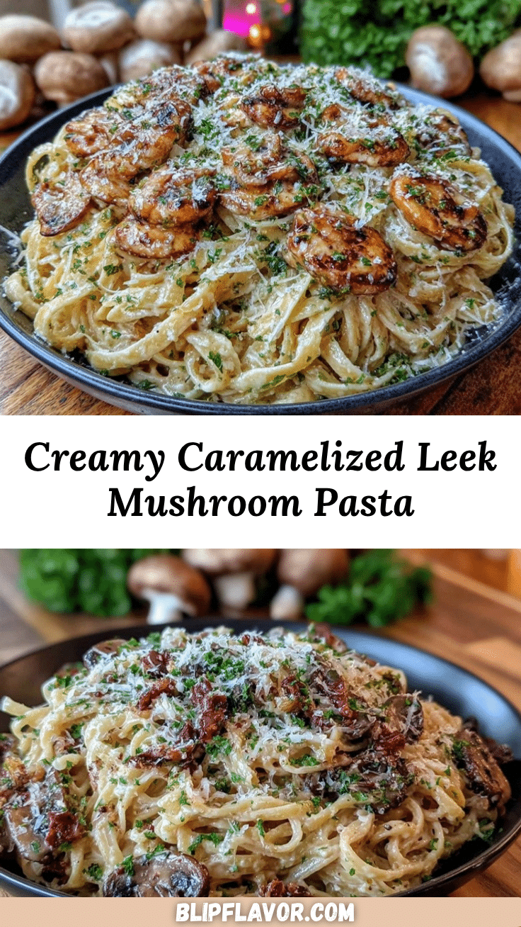 caramelized leek and mushroom pasta recipe