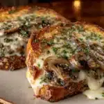 cheesy swiss mushroom melt sandwich - featured image