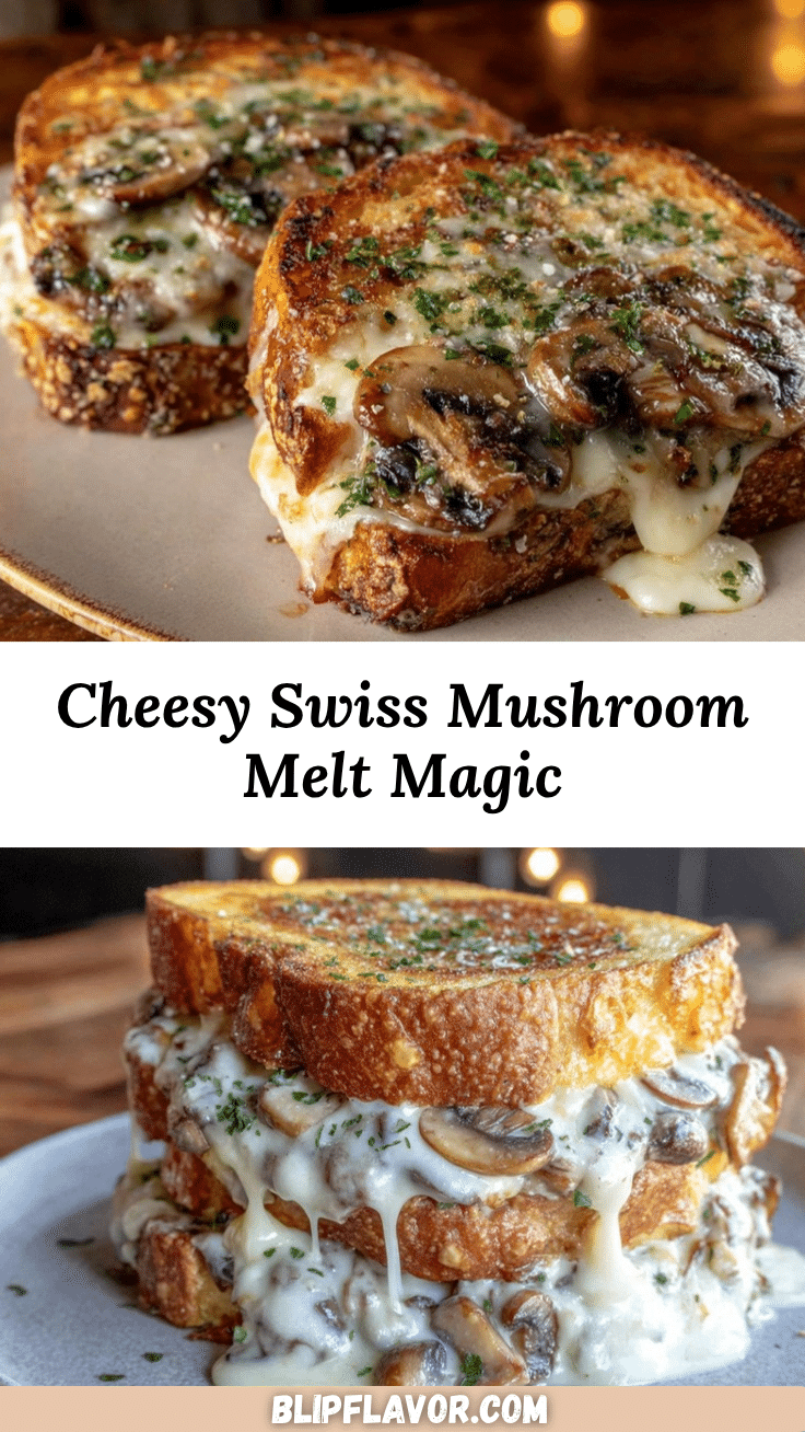 cheesy swiss mushroom melt sandwich recipe