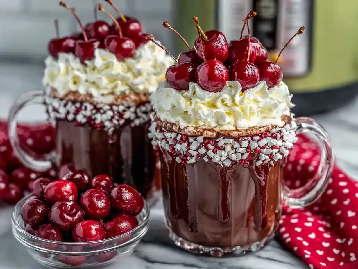 chocolate cherry hot chocolate preparation steps