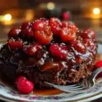 chocolate cherry upside down cake - featured image