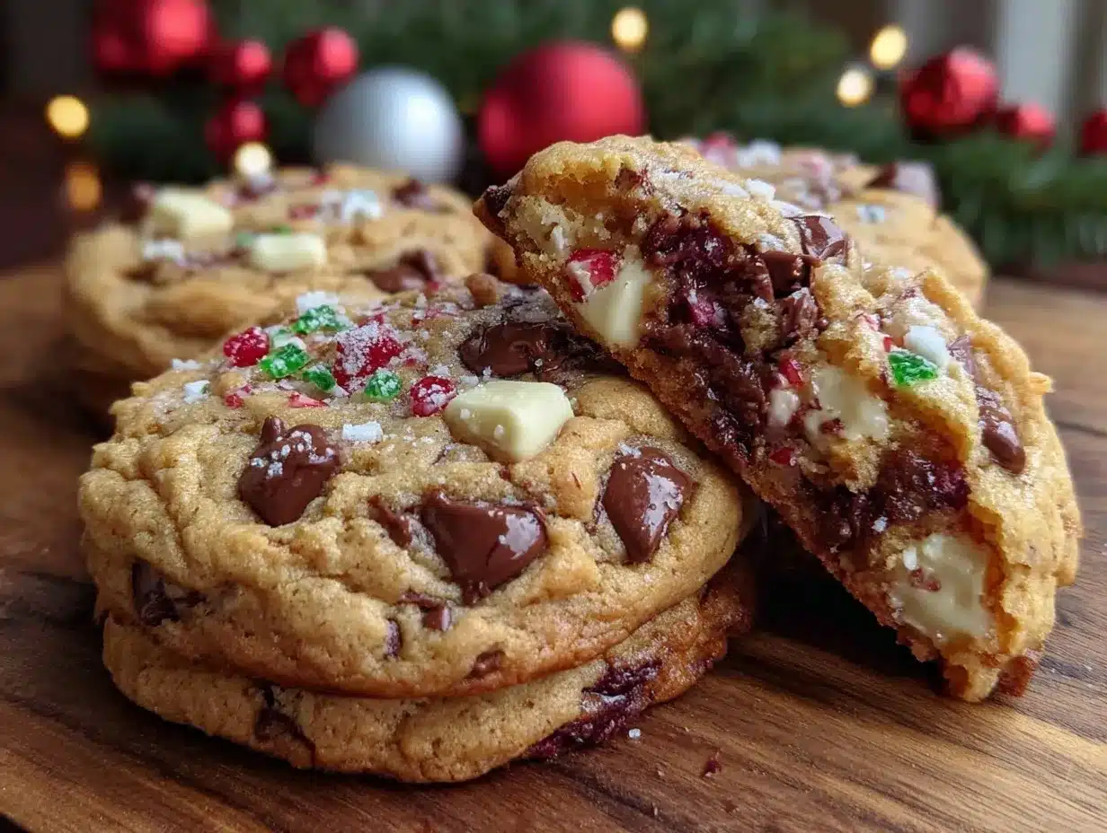 chocolate chip Christmas cookies preparation steps