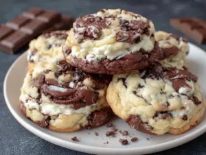 chocolate marshmallow swirl cookies - featured image