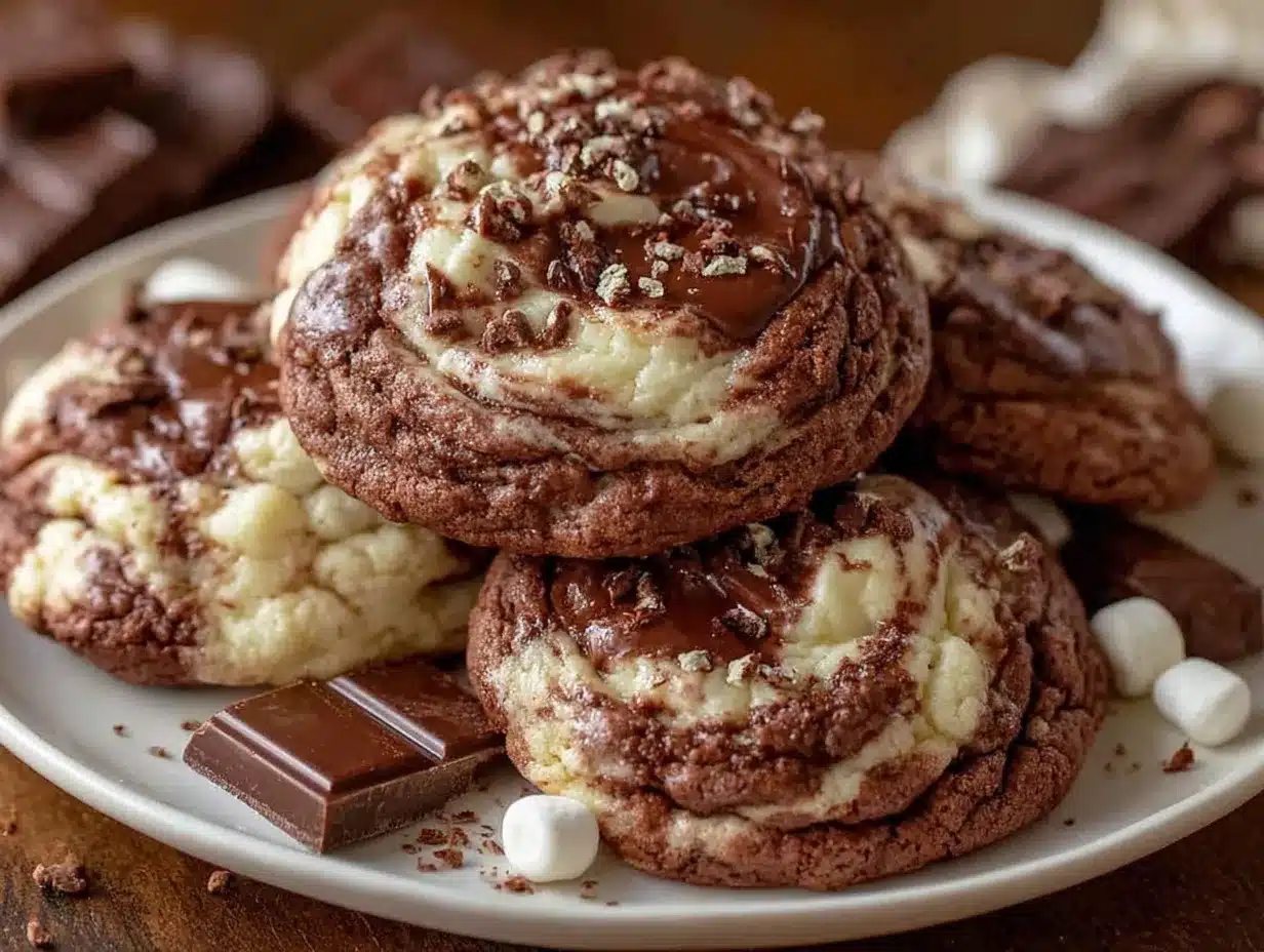 chocolate marshmallow swirl cookies preparation steps
