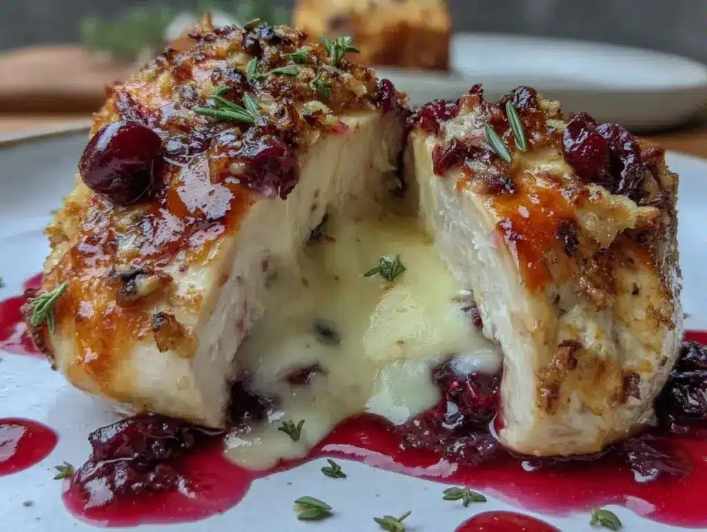 Cranberry Brie Stuffed Chicken Breast - featured image