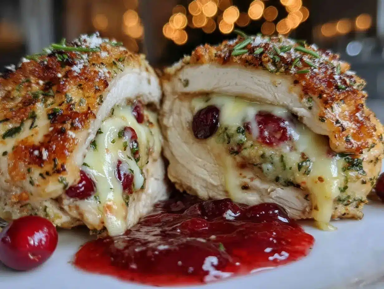 cranberry brie stuffed chicken preparation steps