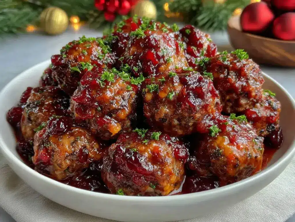 cranberry meatballs - featured image